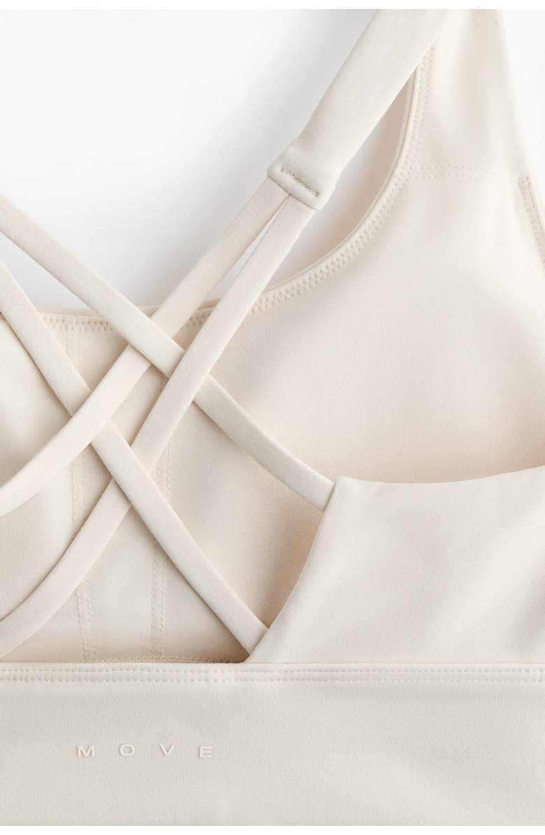 H&M Medium Support Sports Bra With Softmove, Alternate, color, Ivory