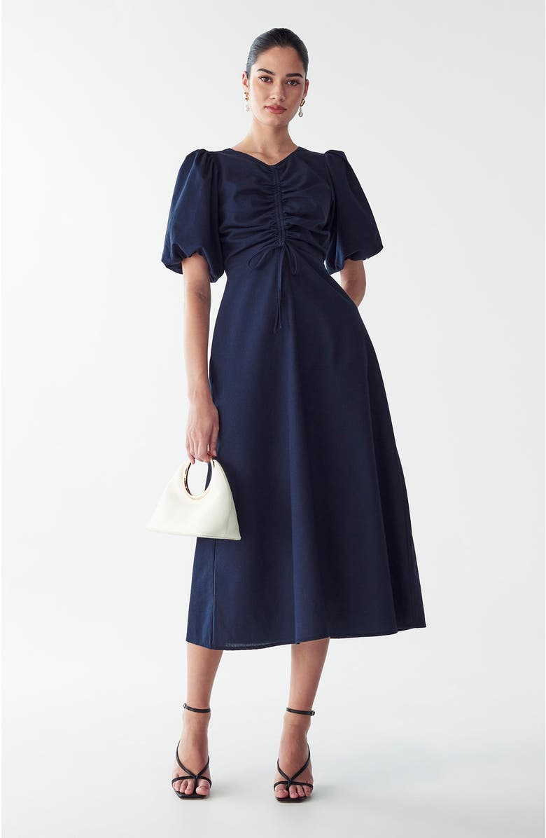 WILLA Shelly Midi Dress, Alternate, color, Navy Blue
