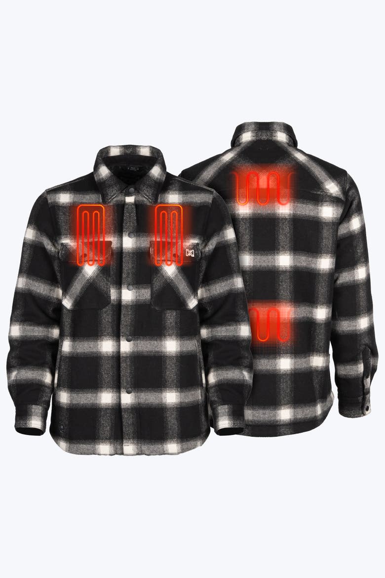 Men's Kodiak Plaid Heated Jacket, Alternate, color, Black and White