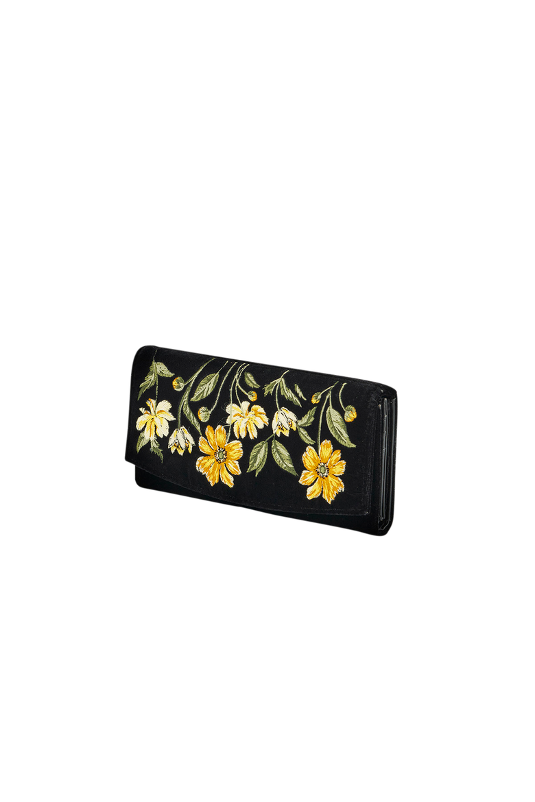 Botanical Velvet Embroidered Purse Large, Alternate, color, Black