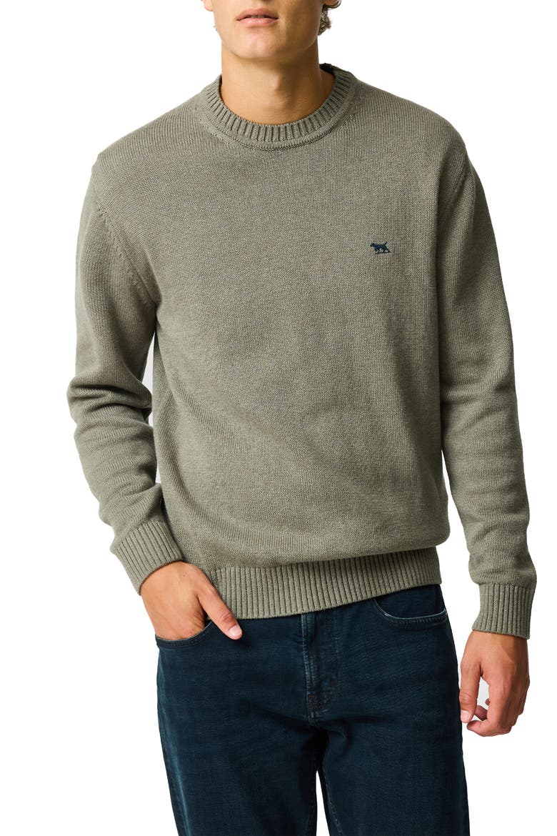 Crewneck Cotton Sweater, Main, color, WILLOW