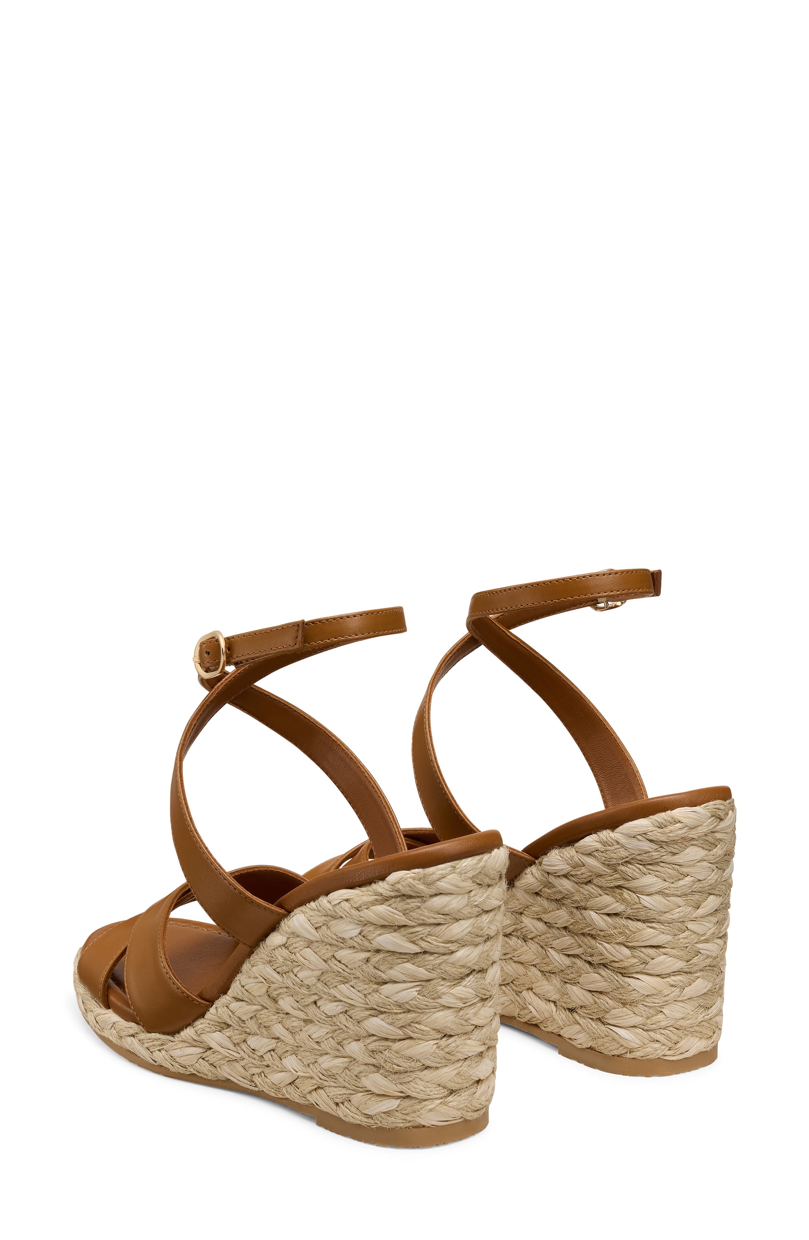 Stuart Weitzman Alyssa Ankle Strap Wedge Sandal, Alternate, color, Boho Tan