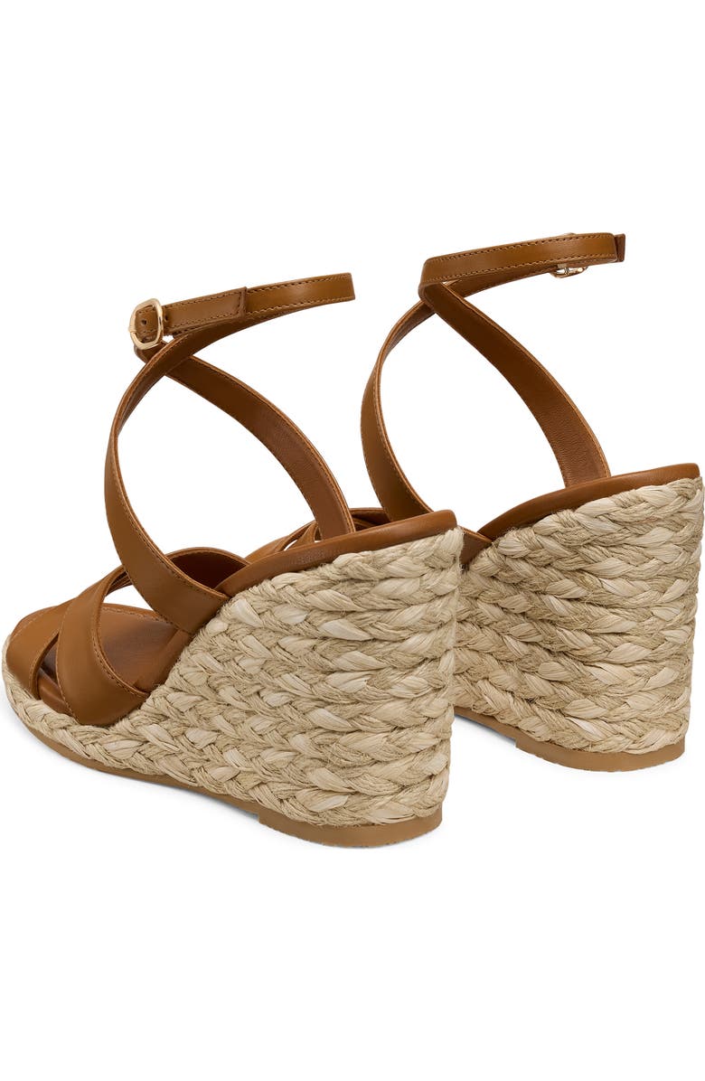 Stuart Weitzman Alyssa Ankle Strap Wedge Sandal, Alternate, color, Boho Tan