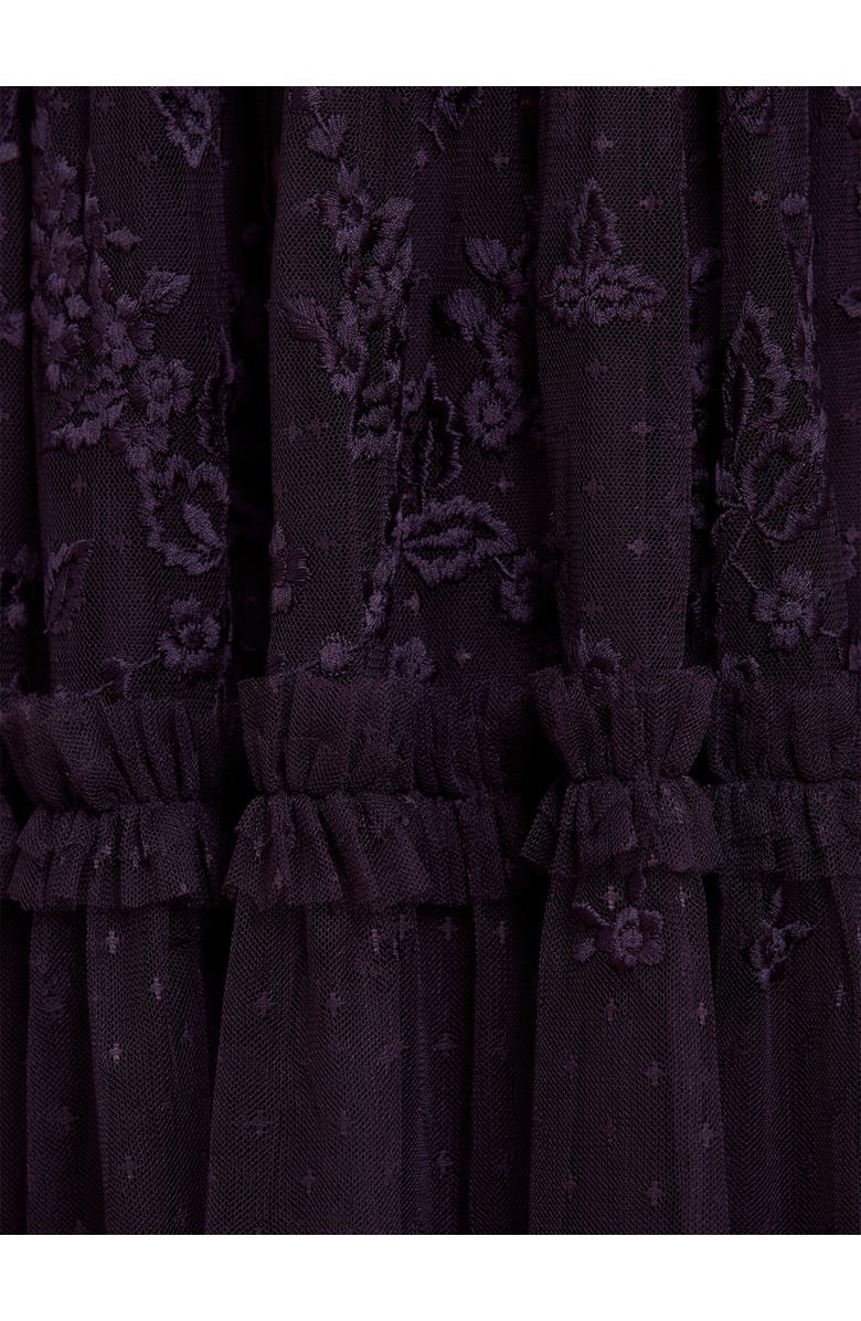 Needle & Thread Autumn Lace Long Sleeve Ankle Gown, Alternate, color, Midnight