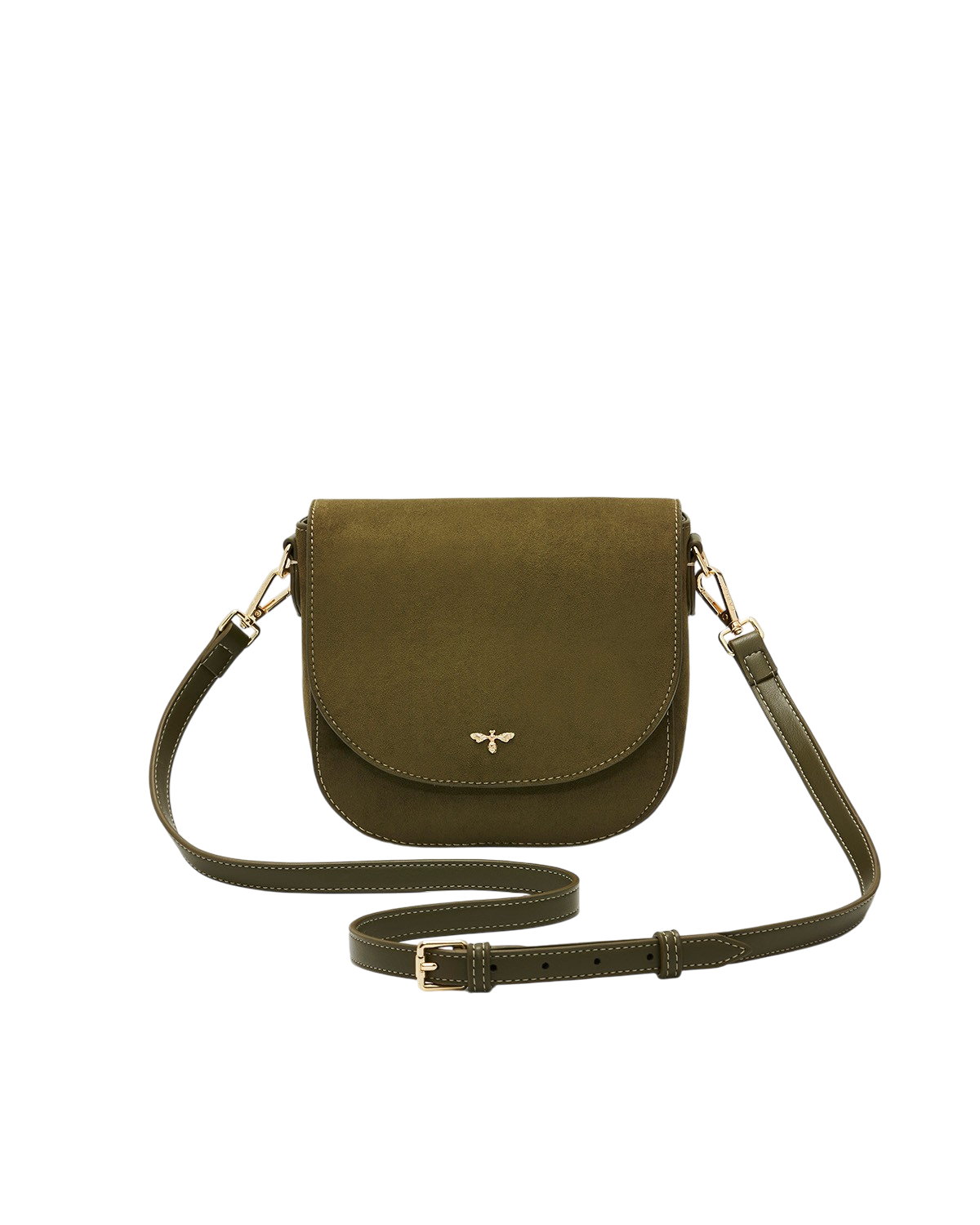 Beth Faux Suede Saddle Purse, Main, color, Khaki