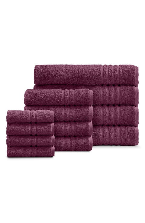 Solid Cotton 12-Piece Towel Set