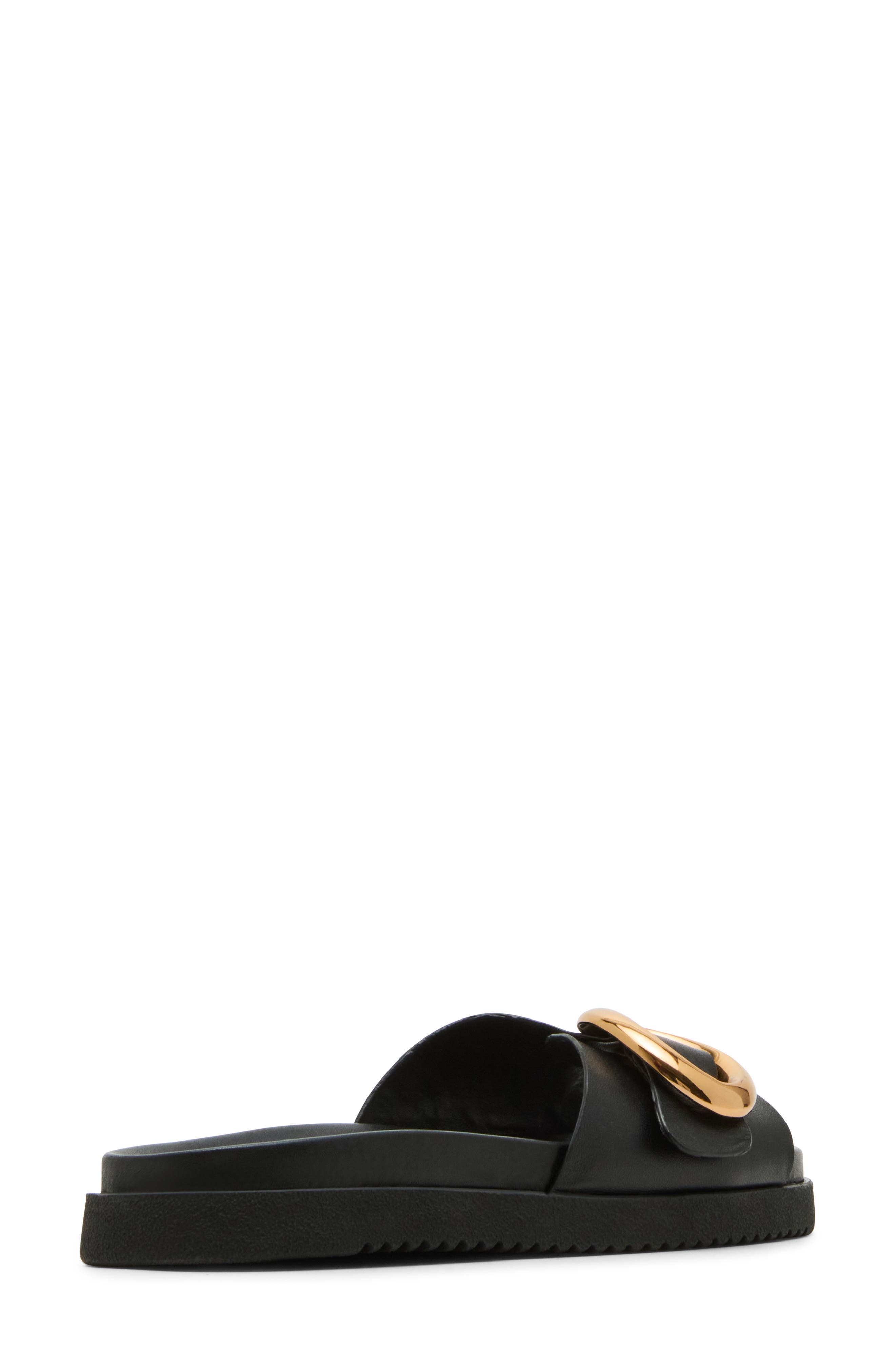 Steve Madden Mandie Slide Sandal, Alternate, color, Black Leather