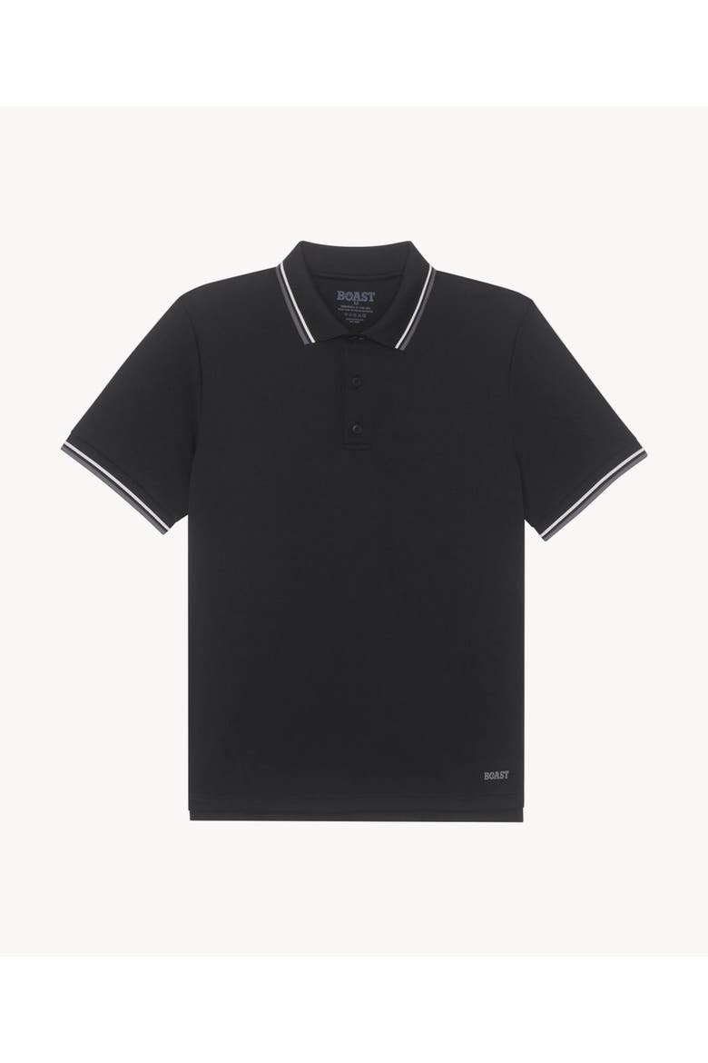 Tipped Match Polo 2.0, Main, color, Black Asphalt White
