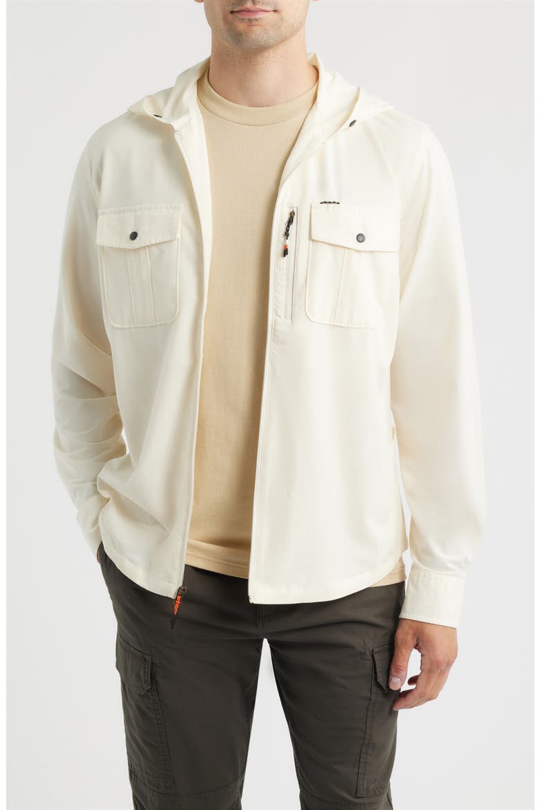 Albright UV Hooded Fishing Shirt, Main, color, OFF WHITE