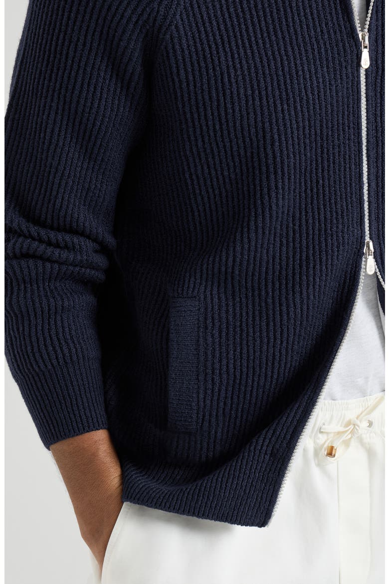 Malfilé cotton cardigan, Alternate, color, Blue