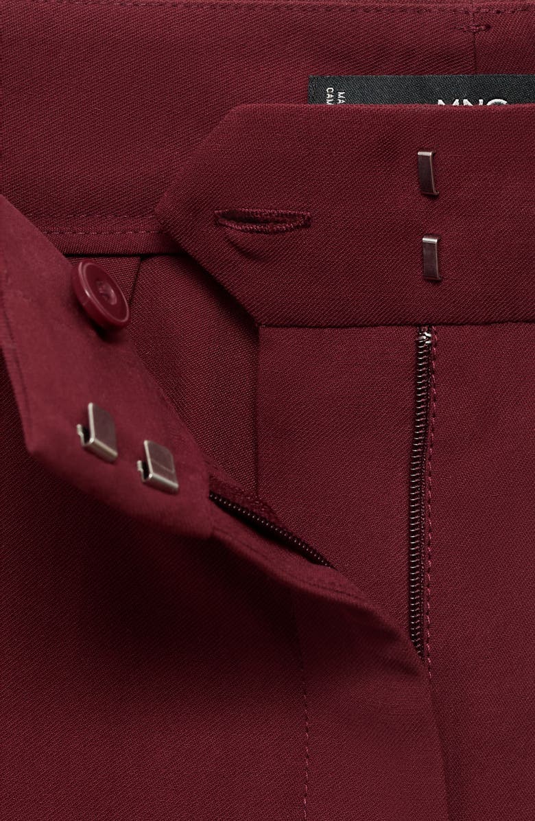 MANGO Carlos Wide Leg Pants, Alternate, color, Maroon