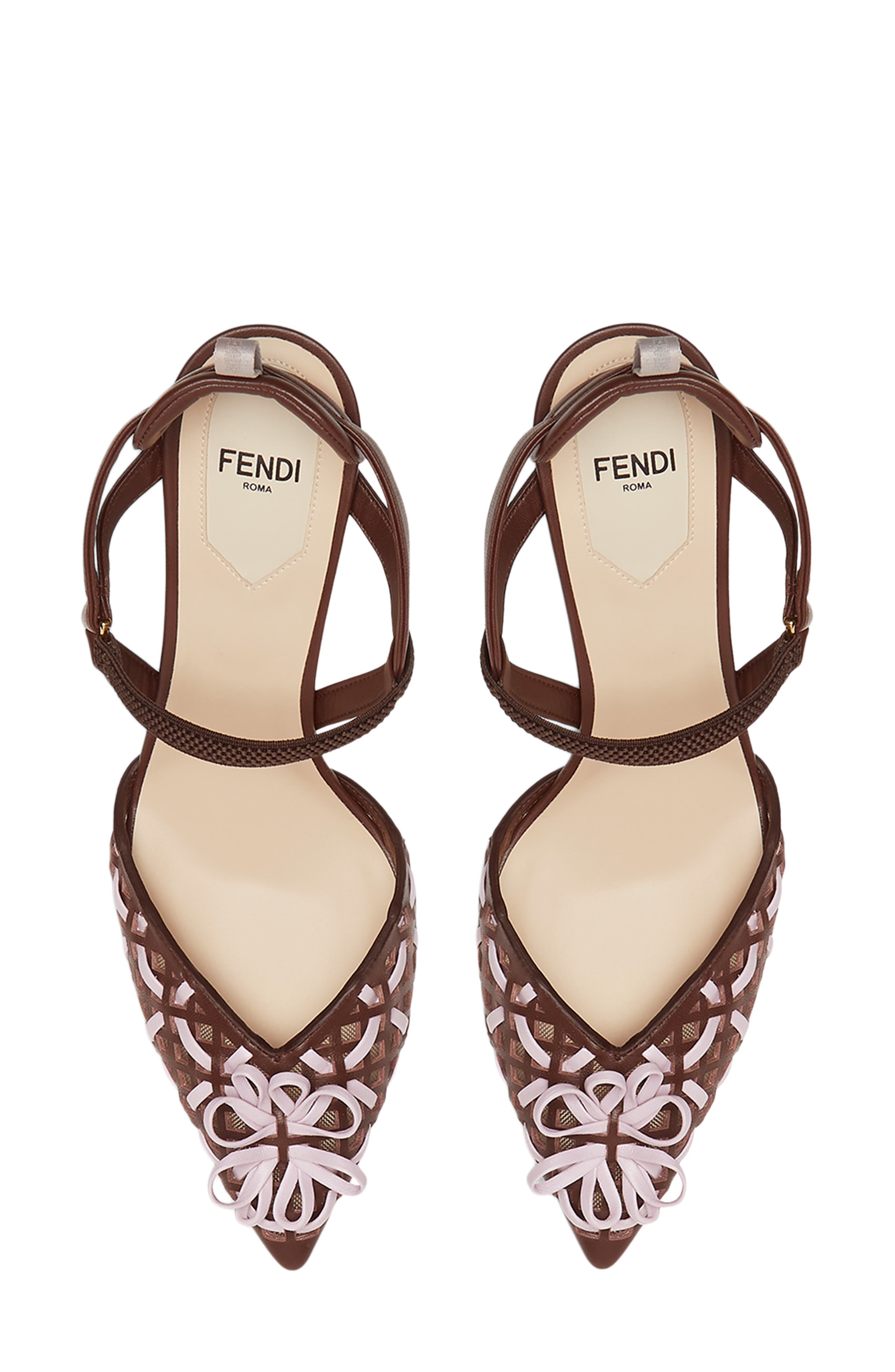 Fendi Colibrì Lite Pointed Toe Slingback Pump, Alternate, color, F1vmj Mahogany Anemone