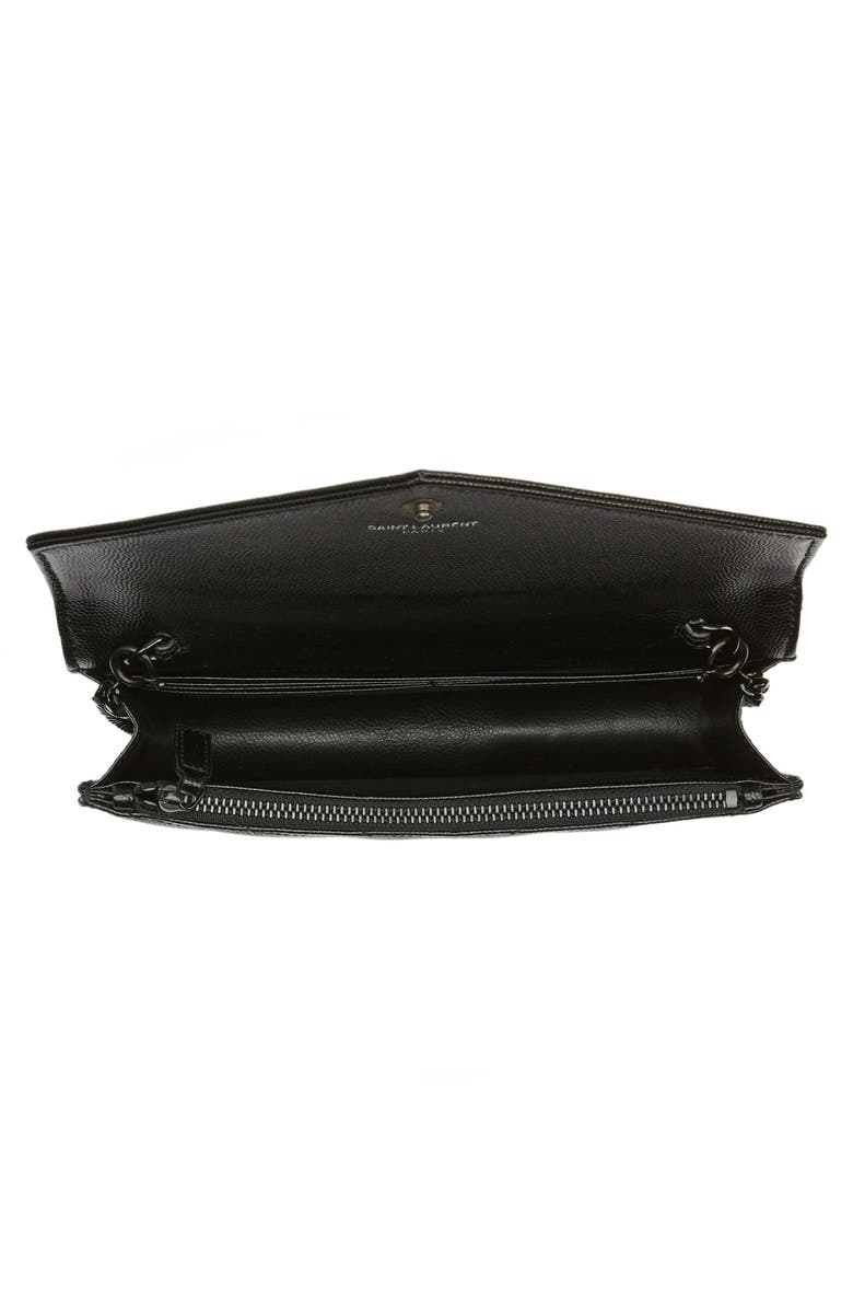 Saint Laurent Quilted Leather Wallet on a Chain, Alternate, color, 