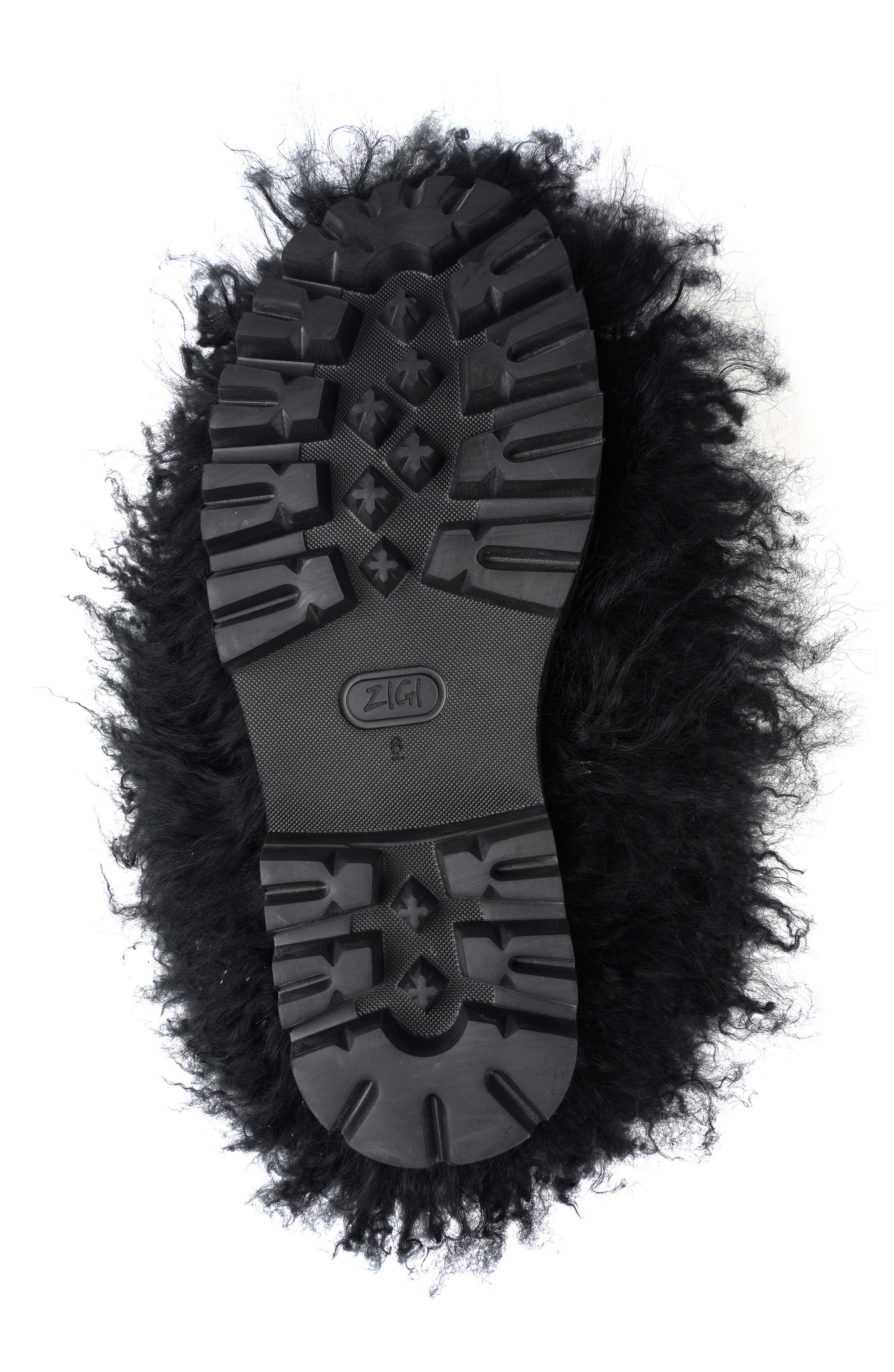 ZIGI Risha Genuine Shearling Bootie, Alternate, color, Black