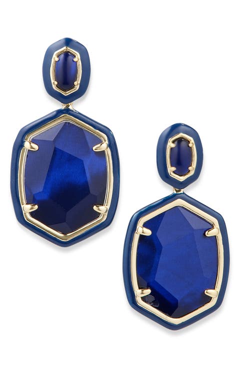 Daphne Enamel Frame Drop Earrings