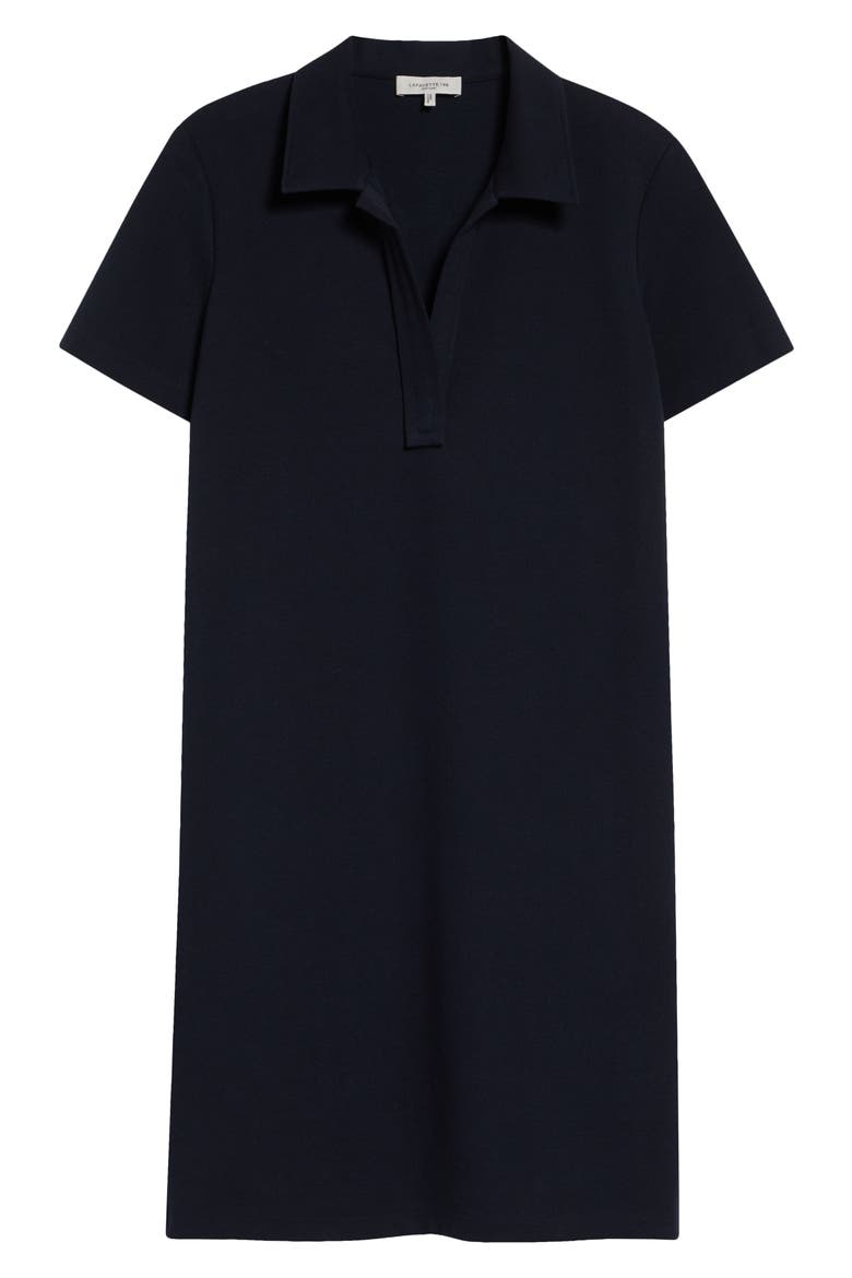 Cotton Blend Piqué Polo Shift Dress, Alternate, color, INK