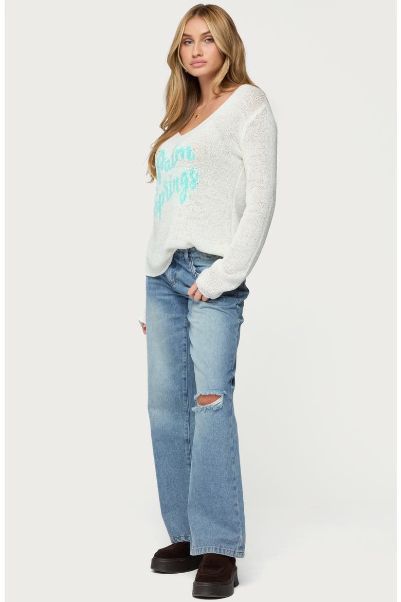 Palm Spring Scoop Neck Sweater, Alternate, color, CREAM