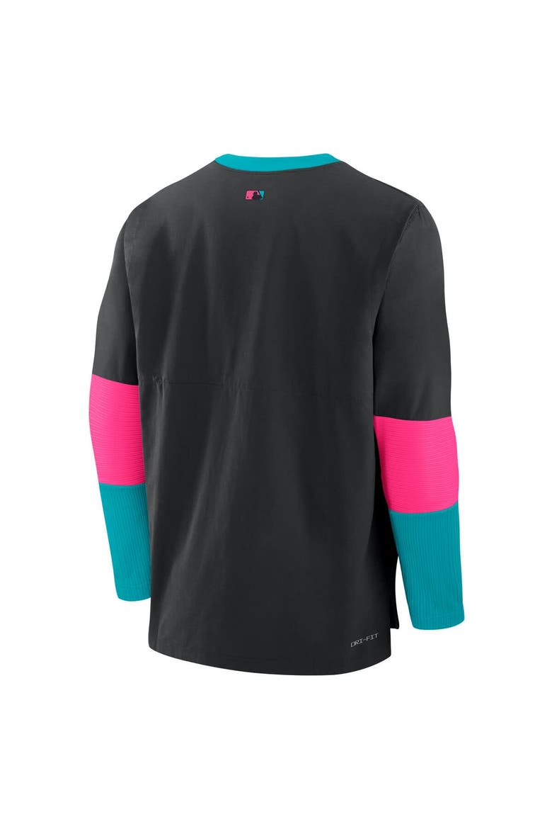 Men's Nike Black Miami Marlins 2025 City Connect Authentic Collection Player Tri-Blend Performance Long Sleeve T-Shirt, Alternate, color, Black