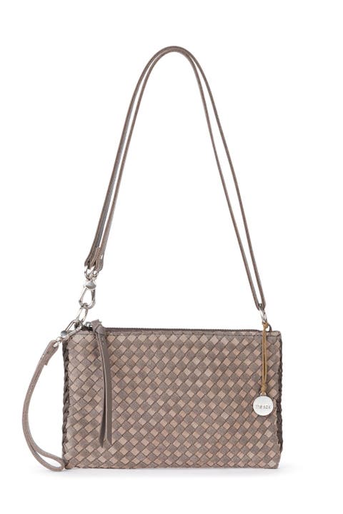 Vita Hand Woven Leather Crossbody Wristlet