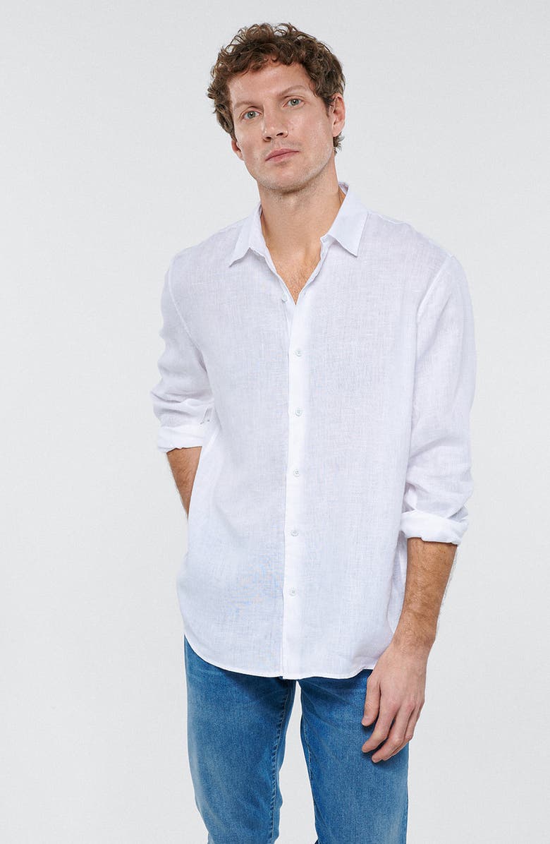 Mavi Jeans Linen Button-Up Shirt, Alternate, color, 