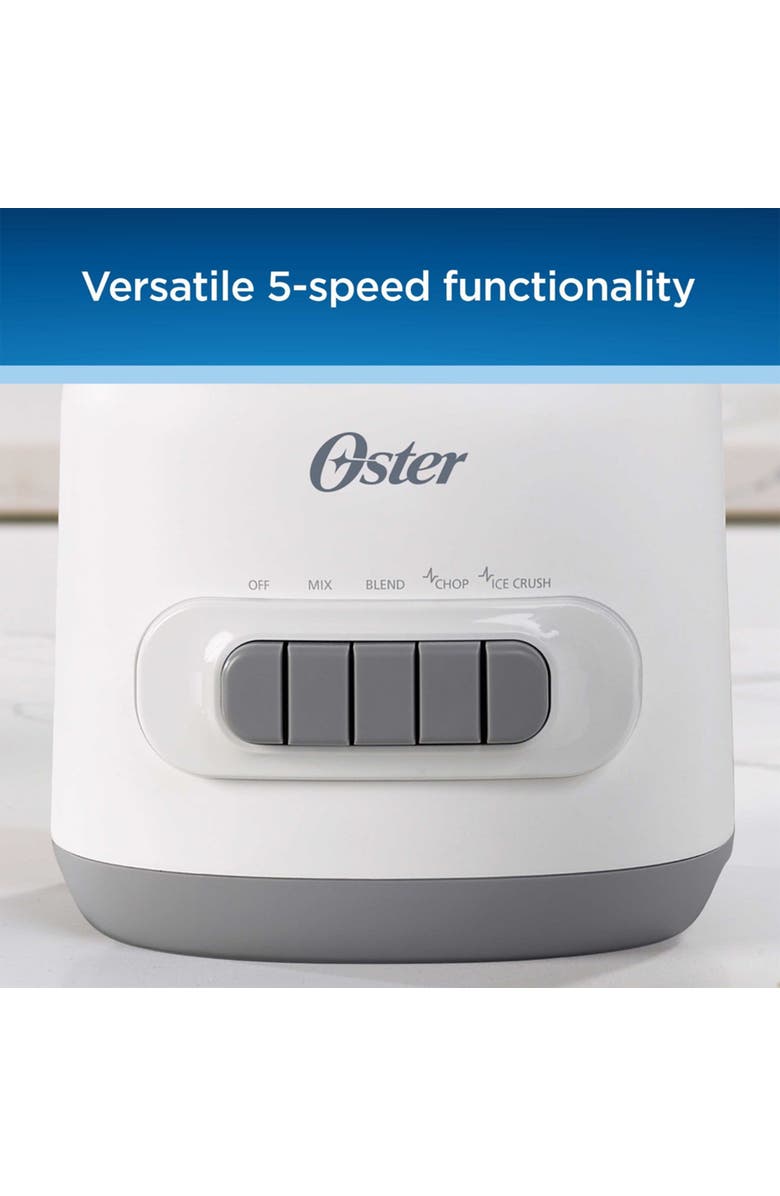 OSTER 6 Cup 5 Speed 700 Watt Plastic Jar Easy To Use Blender, Alternate, color, White