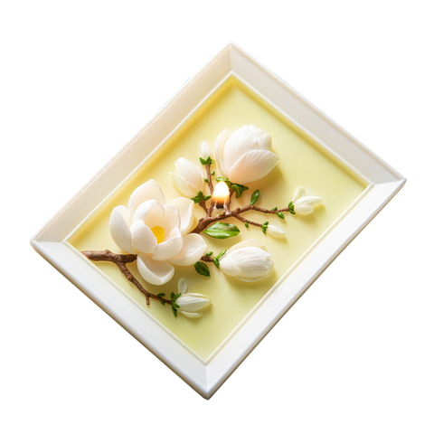 Framed Magnolia Bloom Candle