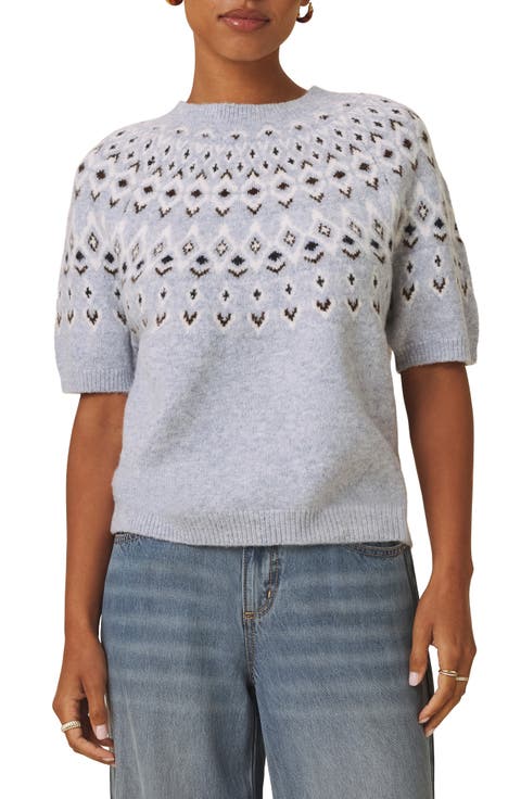 Fair Isle Short Sleeve Sweater