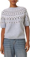 Splendid Fair Isle Short Sleeve Sweater
