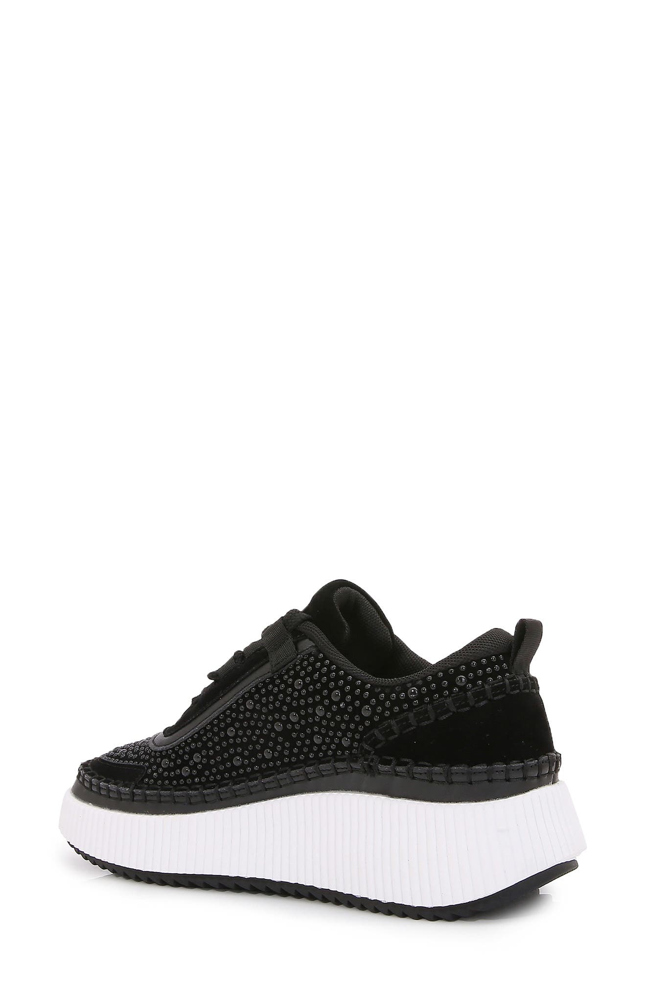 BERNESS Willow Pearl Studded Sneaker, Alternate, color, Black
