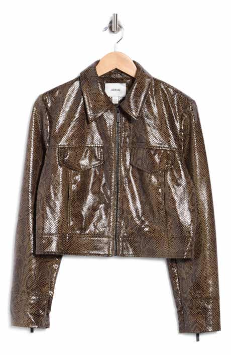 Faux Leather Full Zip Jacket