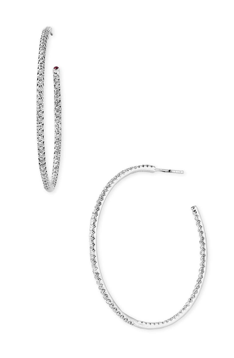 Roberto Coin Extra Large Diamond Hoop Earrings, Main, color, 