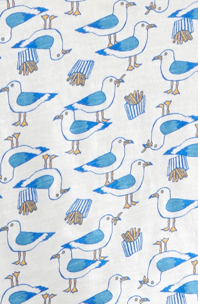 Tucker + Tate Print Cotton T-Shirt & Shorts Set, Alternate, color, Ivory Egret Seagulls- Blue