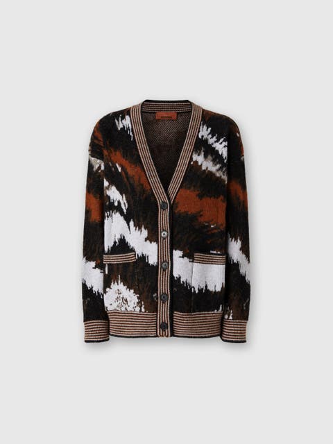 Tシャツ・カットソー MISSONI FW25 Knitted T-shirt (DS25WN04BK01BY L905D) Zigzag cotton knit T-shirt with solid color inserts