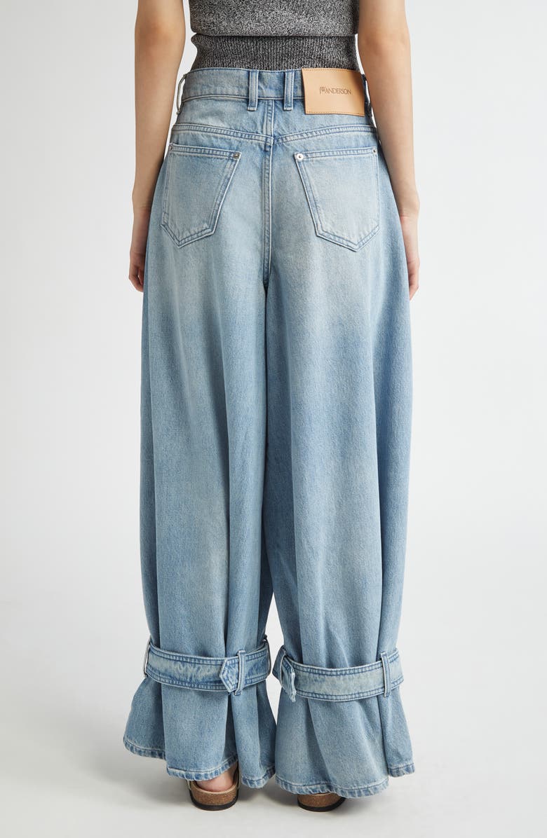 JW Anderson Buckled Cuff High Waist Wide Leg Jeans, Alternate, color,