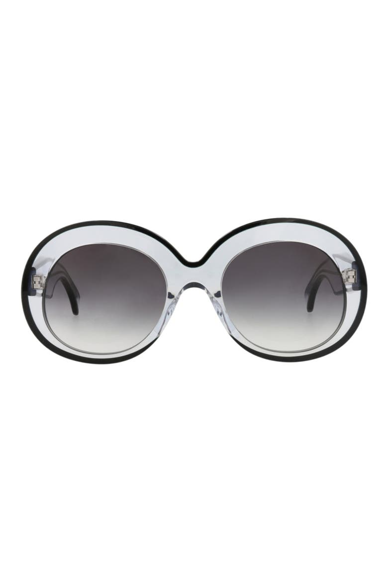54mm Gradient Round Sunglasses, Main, color, CRYSTAL CRYSTAL GREY