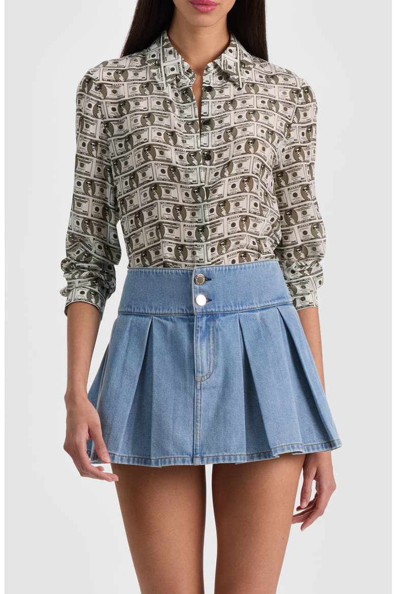 Willa Staceface Button-Up Silk Shirt, Main, color, PAYDAY MULTI