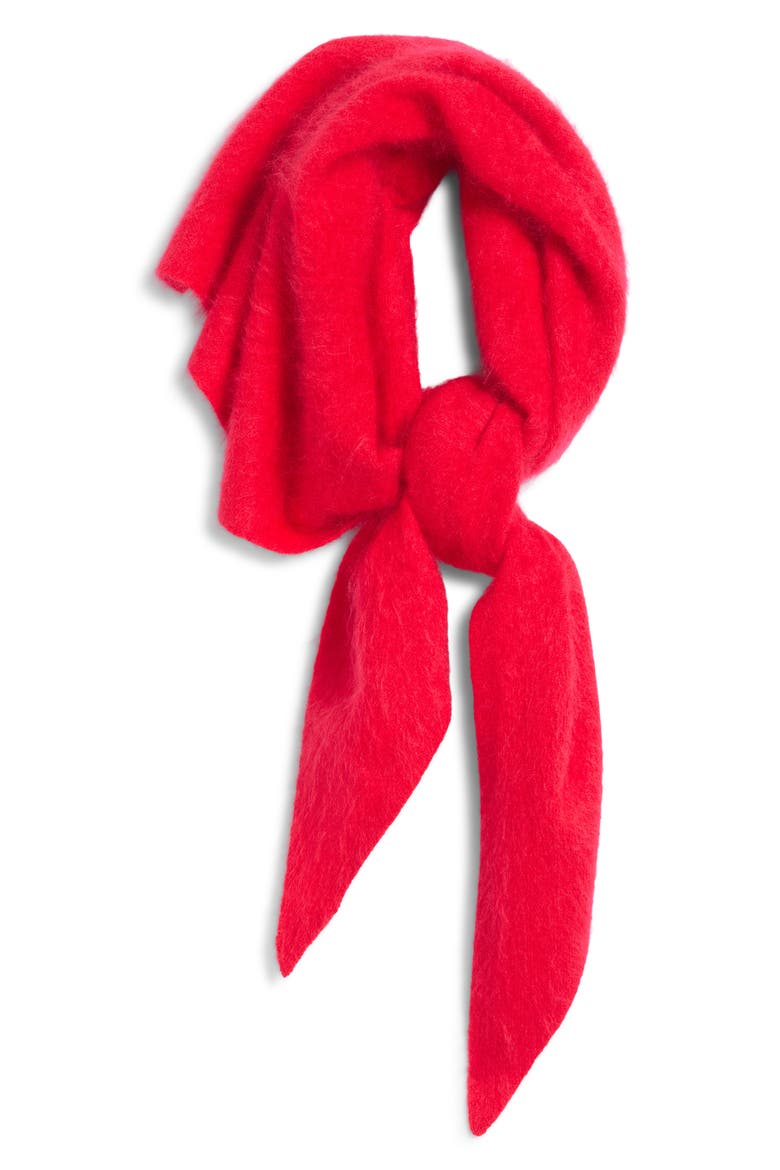 Brushed Wool & Cashmere Large Triangular Scarf, Alternate, color, RED CELEBRATION
