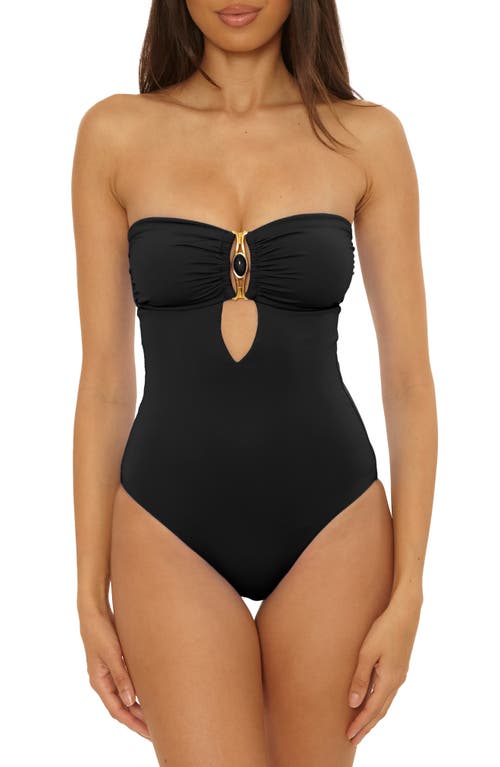 Becca Rock Solid Bandeau One-piece Swimsuit In Black