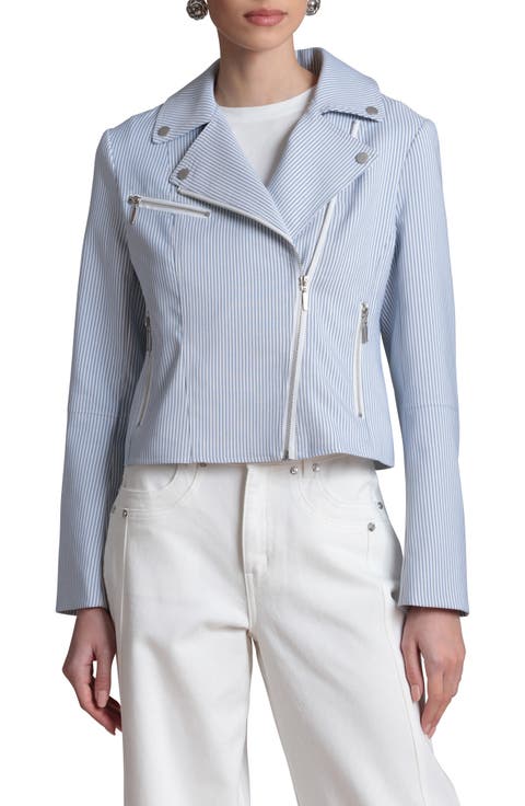 Stripe Moto Jacket