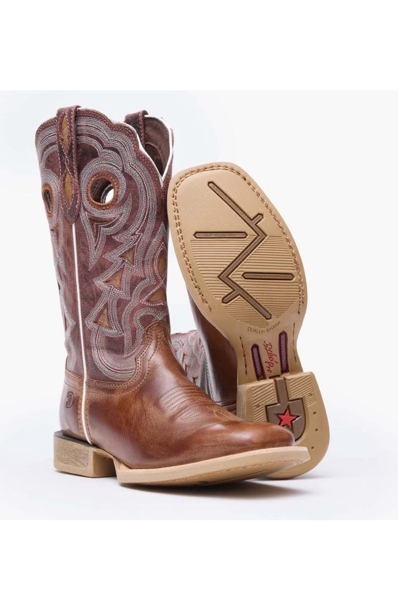 DURANGO Women's Burnished Rose Western Boot, Alternate, color, Dusty Brown Sky Blue