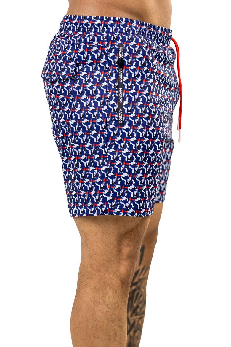 Swim Marthyr Print Swim Trunks, Alternate, color, BLUE