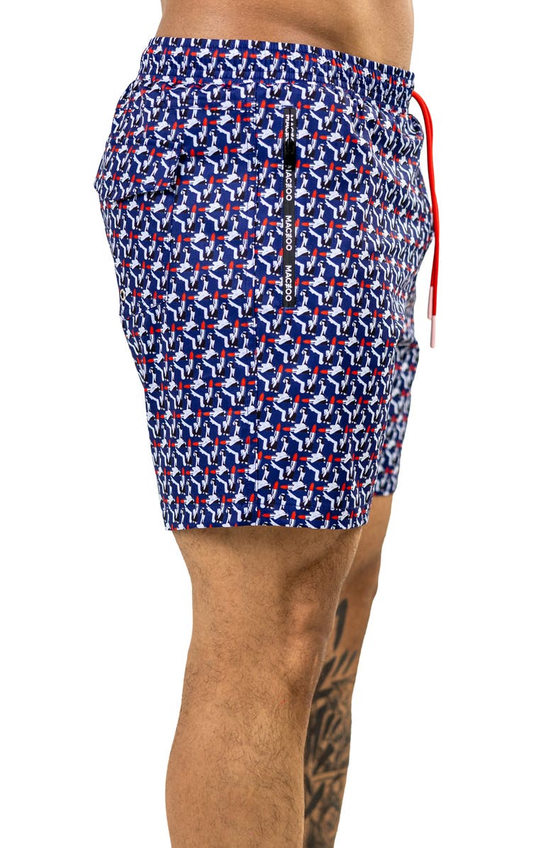 Maceoo Swim Marthyr Print Swim Trunks, Alternate, color, Blue