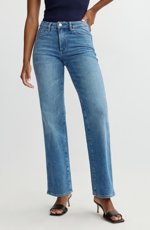 Pippa Refined Wide Leg Ankle Jeans (Rain)
