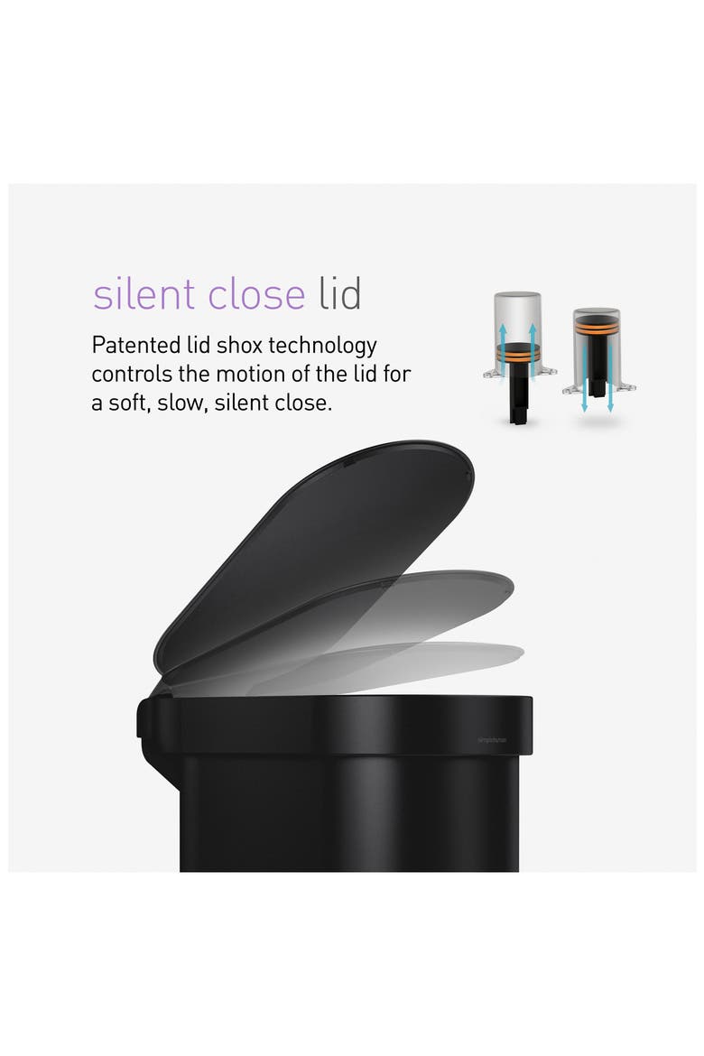 45L slim step can, Alternate, color, MATTE BLACK