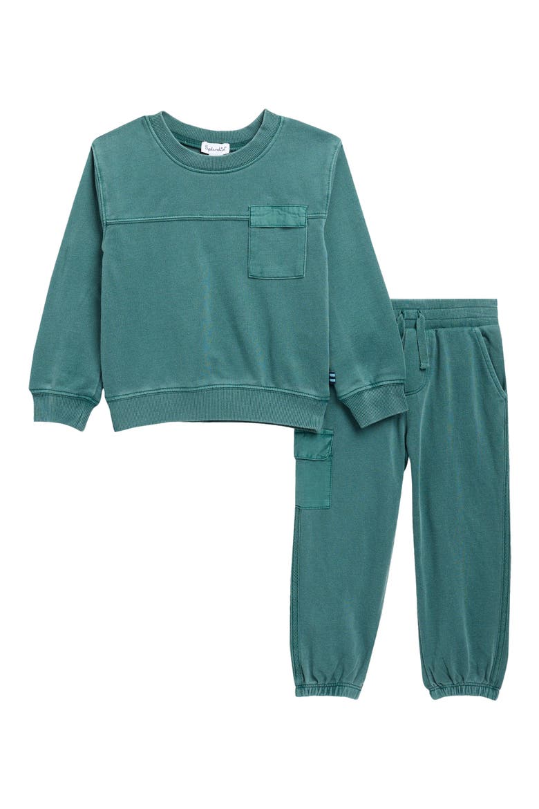 Kids' Puzzle Sweatshirt & Joggers Set, Main, color, EVERGREEN
