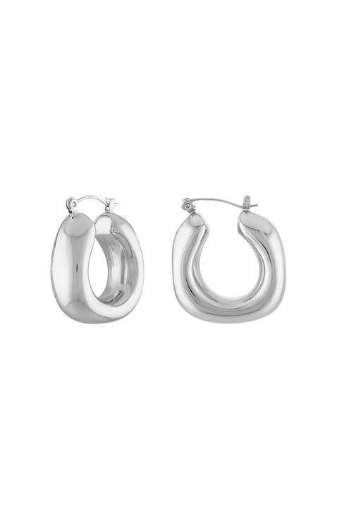 Square Tube Hoop Earrings