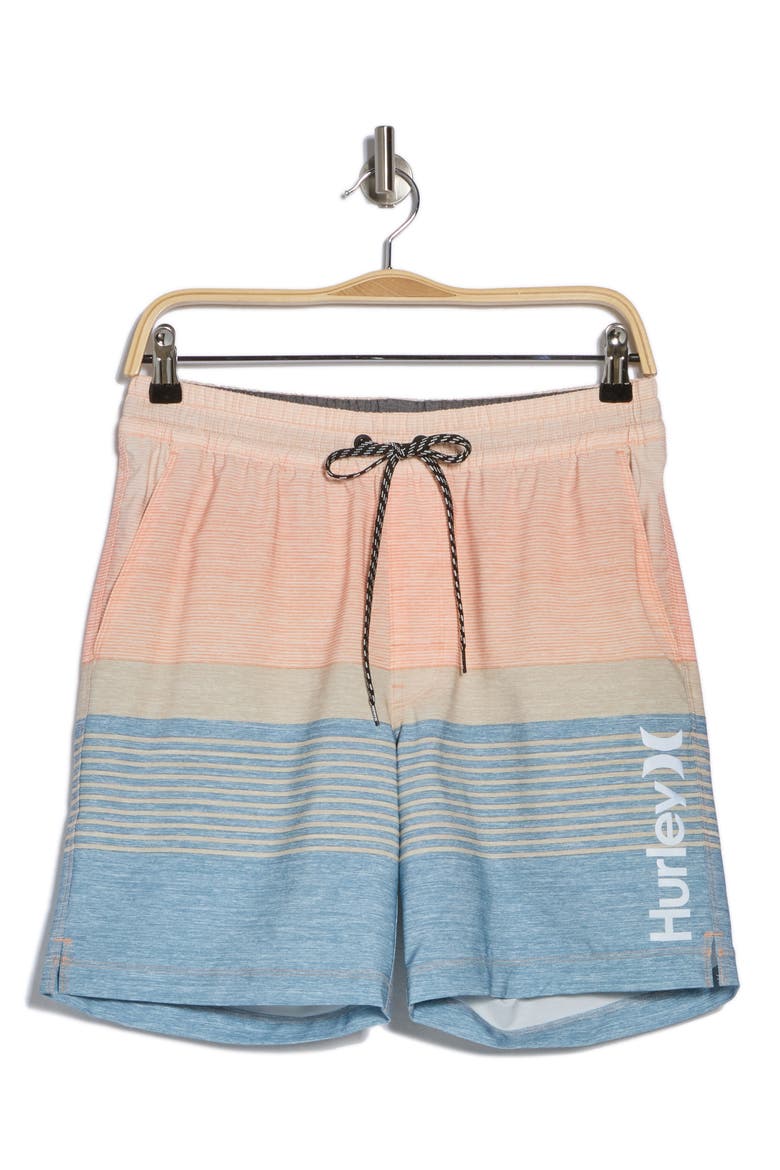 Ombré Volley Swim Shorts, Alternate, color, ORANGE CREAM