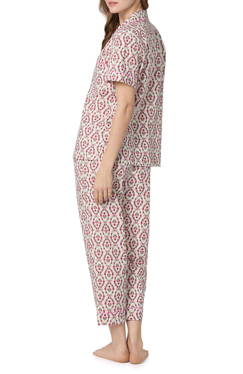 BedHead Pajamas Print Organic Cotton Poplin Crop Pajamas, Alternate, color, 