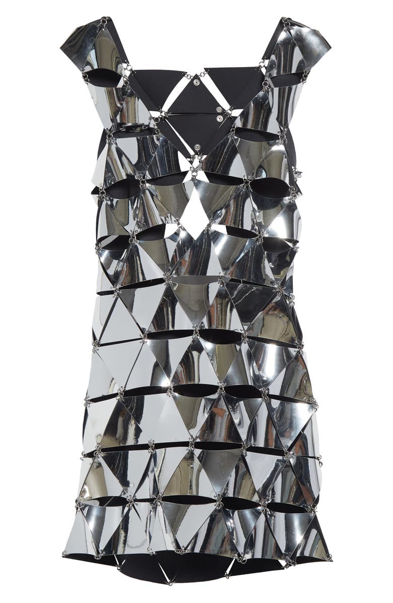 Rabanne Mirror Triangular Tessellation Minidress, Alternate, color, 