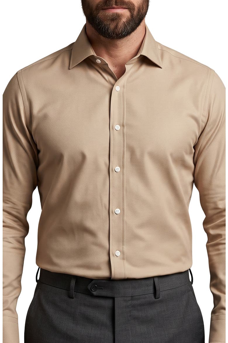 Stretch Cotton Dress Shirt, Main, color, BEIGE